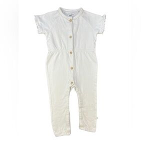 PETITE MAISON x NONO Short Sleeve Pointelle Baby Girl Jumpsuit - 12M